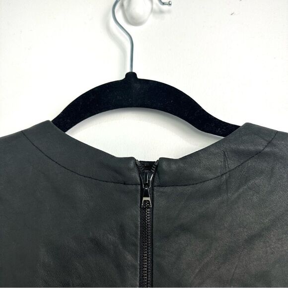Robert Rodriguez Black Stretch Knit and Leather Long Sleeve Dress Sz 4 - Picture 6 of 13